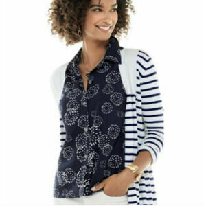 CAbi #5215 Navy Button Down Blouse Women's Large